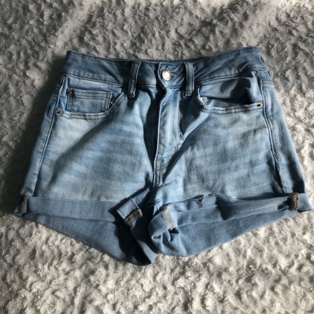 Light blue wash American Eagle shorts